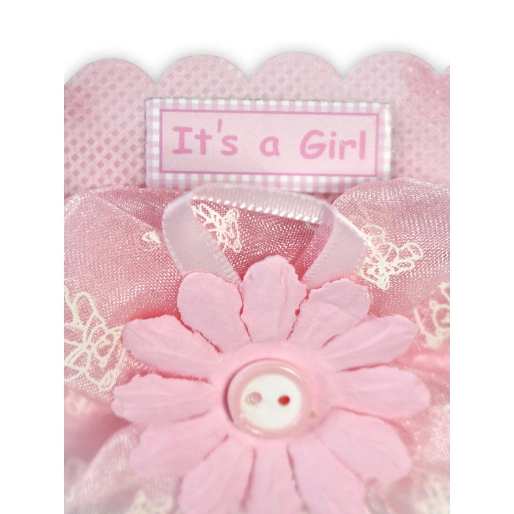 Trade Shop - 12 Scatolina Porta Confetti Con Fiore Bomboniera Nascita Battesimo Bimba Rosa -