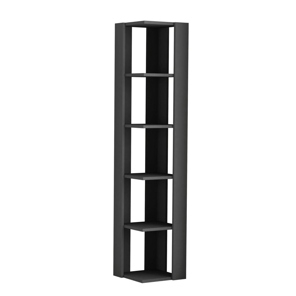 Libreria in legno "Nati" - 32 x 32 x 161 cm - Grigio antracite