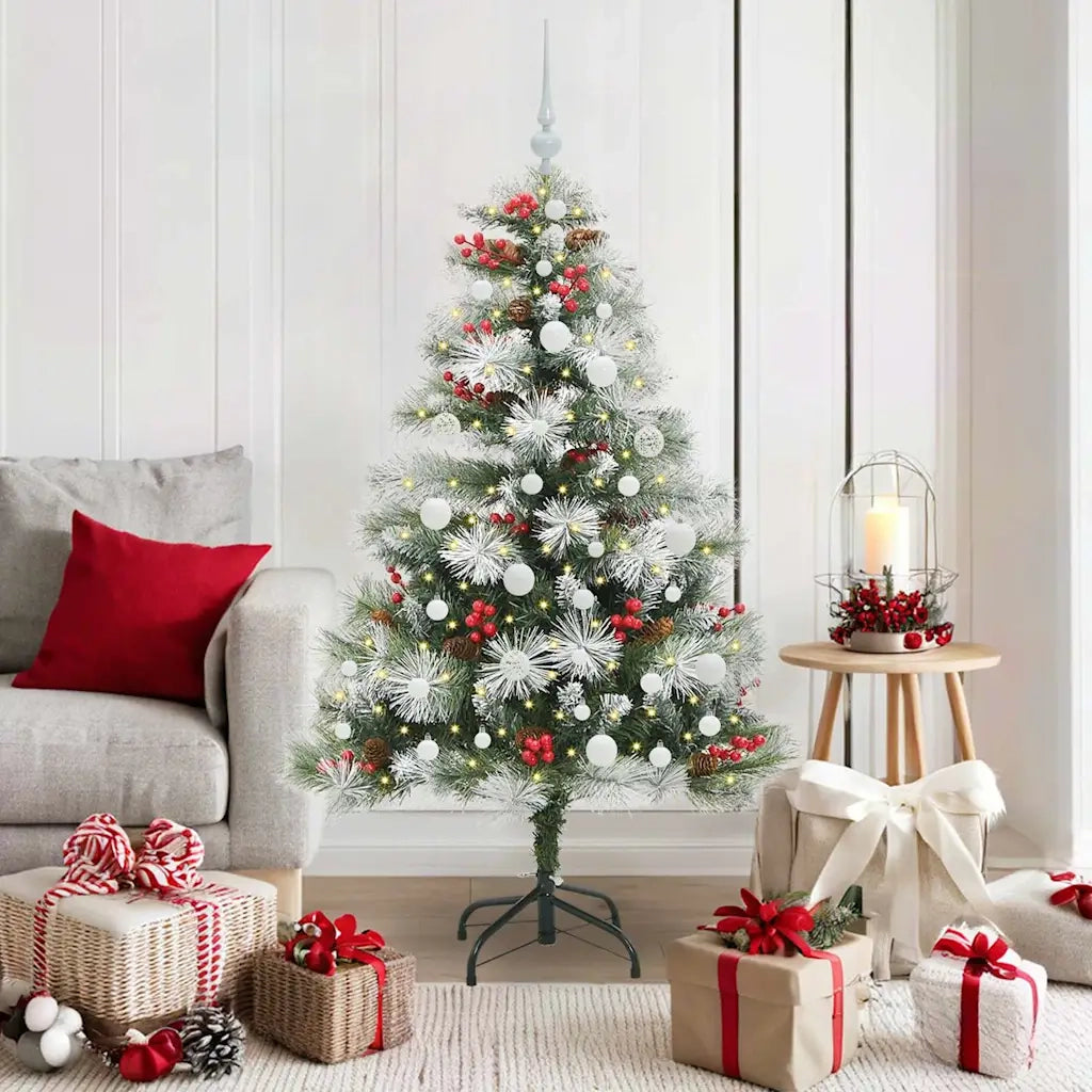Albero di Natale artificiale Verde e bianco 150 cm 3395173