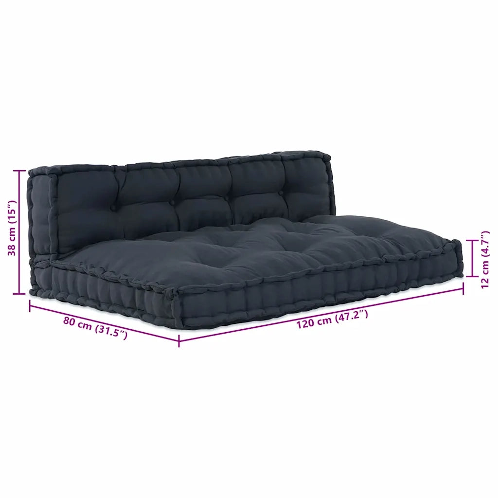 Cuscino per Divano 2 pz-Set di 2 Cuscini per Sofa Antracite Tessuto