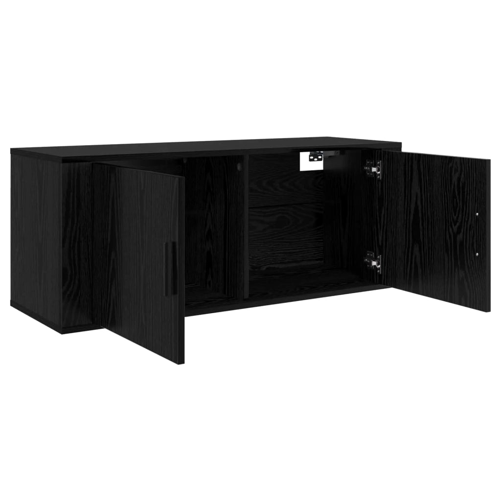 Set Mobile TV da Parete 2 pz-Set di 2 Credenza per TV Rovere Nero 100 x 34,5 x 40 cm