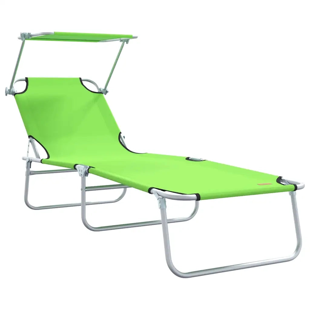 2 pz Lettino Prendisole | Sdraio da giardino | Lettino da sole Verde 58 x 188 x 77cm Poliestere