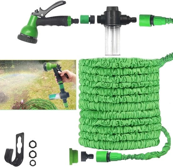 Serpentino Estensibile per Giardino con Sparatore di Schiuma - 15M - Adatto per l'Orticoltura