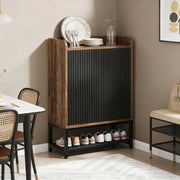 SCARPIERA Salvaspazio 73x35x105,5 cm Nero e Marrone Rustico