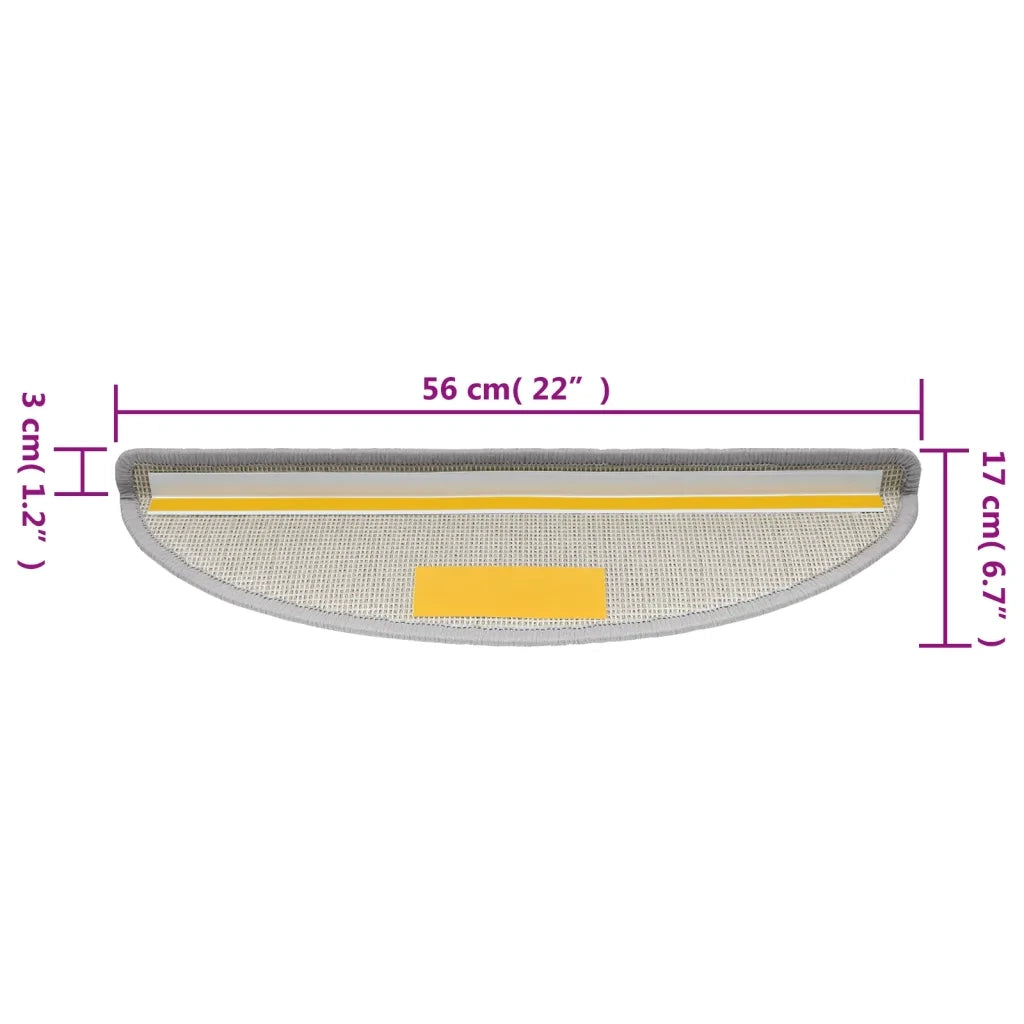 Tappetini per scale 10 pz | Gradini per Scale 56x17x3 cm Grigio chiaro Semicircolari