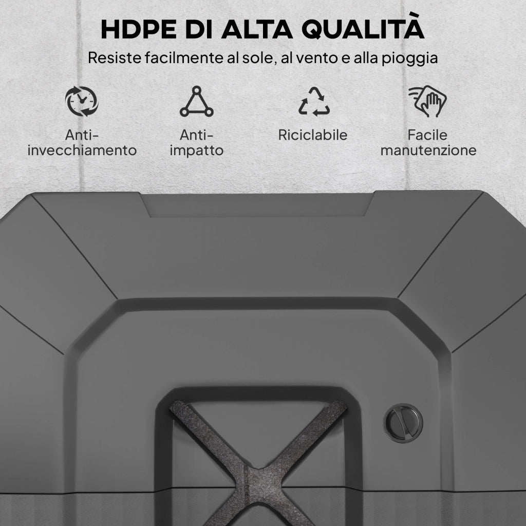Set 2 Pesi Riempibili per Base per Ombrellone a Sbalzo 101x101x12cm in HDPE Nero
