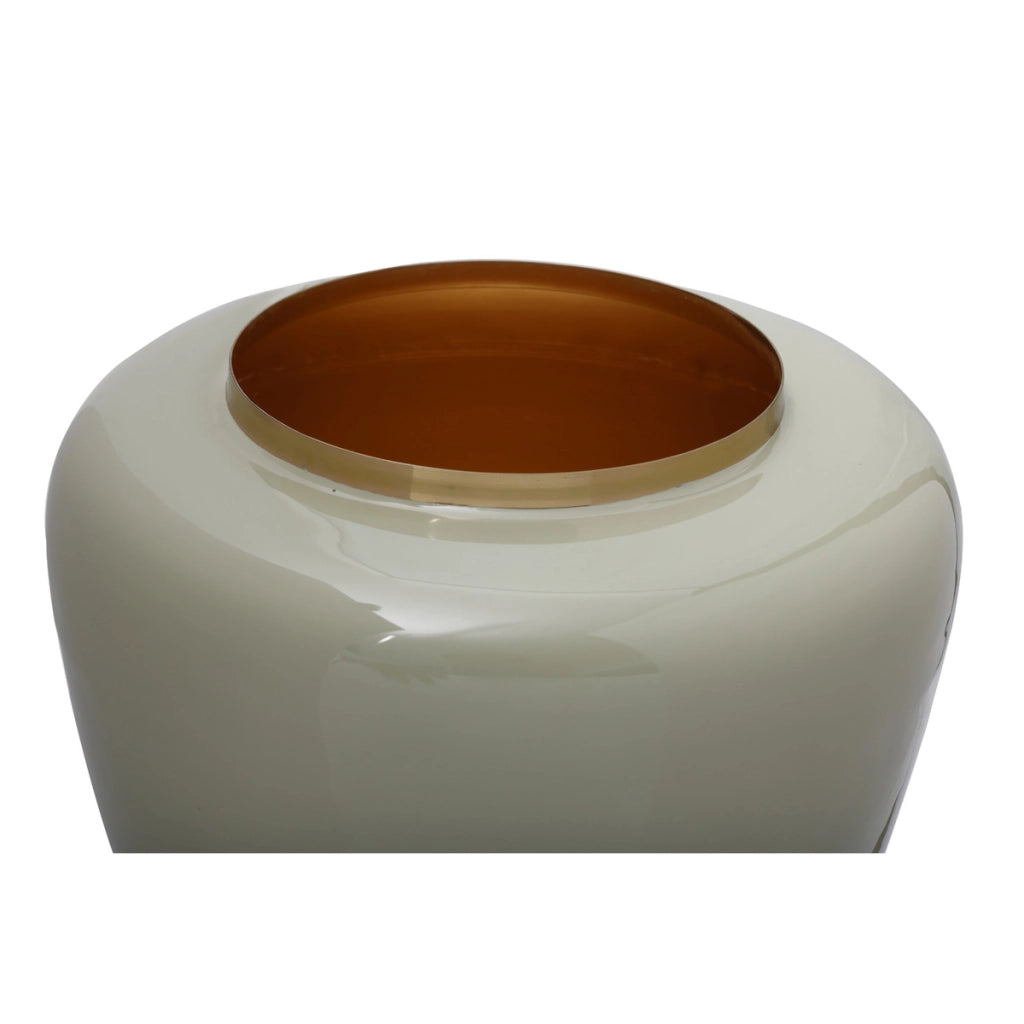 Vaso Art Deco 125 in metallo menta e oro