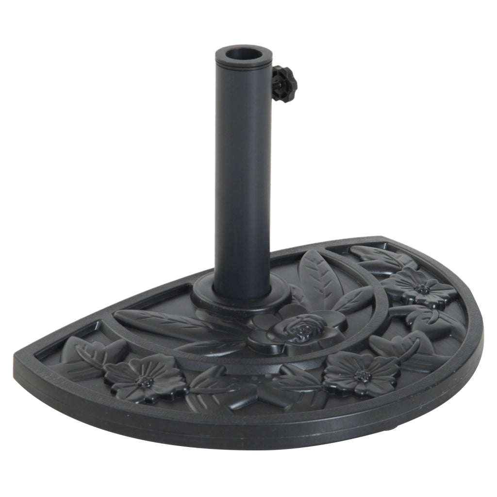 Base per Ombrellone Semicircolare ¨C Minimal ¨C Nero 50x32x32 cm
