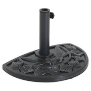 Base per Ombrellone Semicircolare ¨C Minimal ¨C Nero 50x32x32 cm