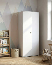 Armadio Monstera - Guardaroba moderno - 2 anta - Struttura bianca - 1 ripiano incluso - 80 x 52 x 177 cm_