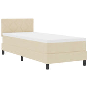 Letto singolo | Letto per adulti | Letto a molle con materasso con led Crema 80 x 200 cm Tessuto