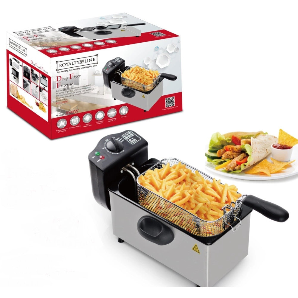 Trade Shop - Friggitrice Elettrica Professionale Acciaio Inox 3 Litri 2000w Royalty Line -