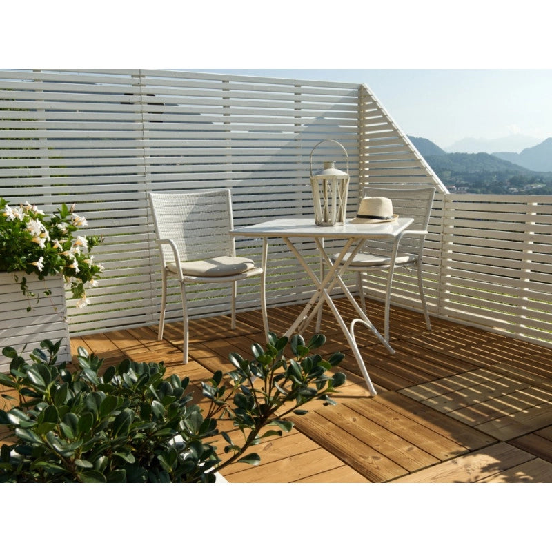 Frangivista in legno bianco 2 pezzi totali, pannelli 180x87 cm per privacy balcone e giardino - Esterni da Vivere