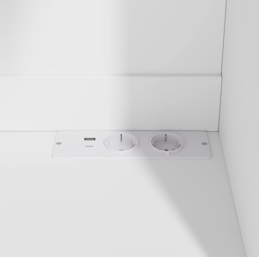 Credenza alta da cucina con ripiani regolabili e porta bottiglie 100x40x175 cm; bianco