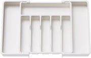Organizzatore di accessori per la lavastoviglie, copertura e contenitore per utensili, spazio di stoccaggio in plastica compatto per cucchiai, forchette e coltelli, grande, bianco