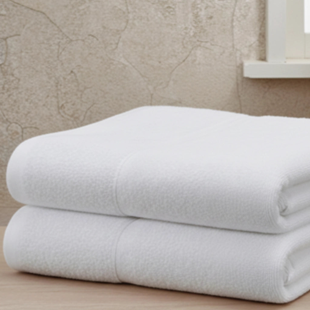 Sanonefa, set di Asciugamani 100% Cotone set da 2, Bianco