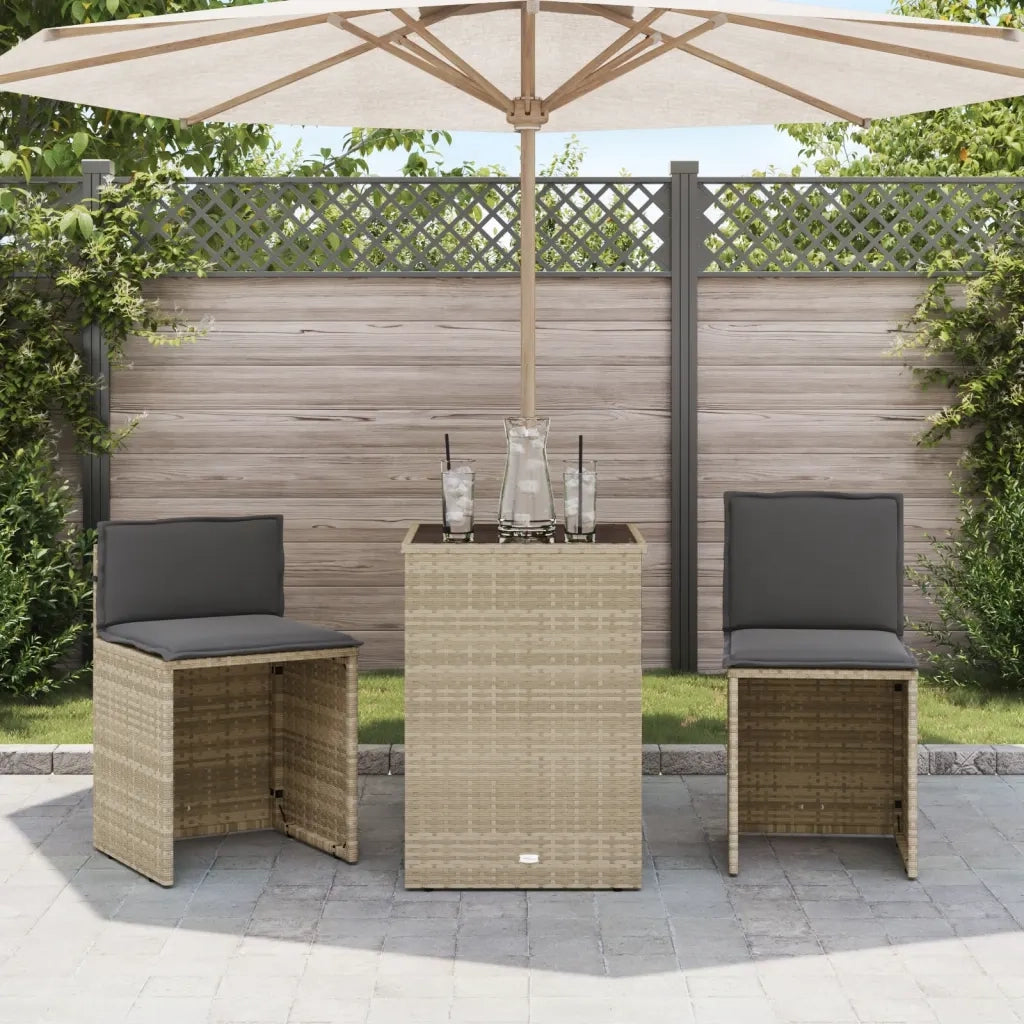 Set da Bistrò 3 pz con Cuscini Grigio Chiaro in Polyrattan 4003874