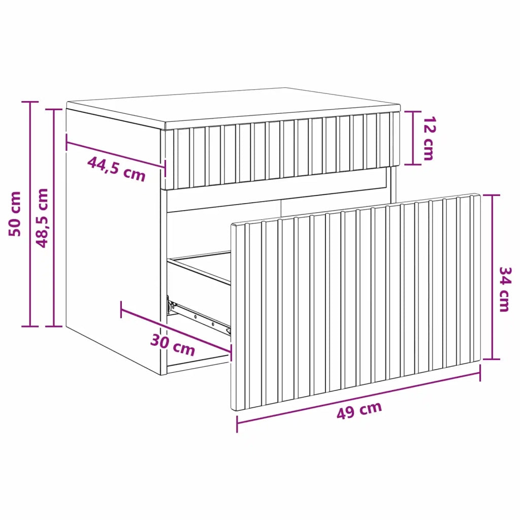 Mobiletto da Bagno | Armadio da bagno a Muro Sonoma grigio 59 x 44,5 x 50 cm