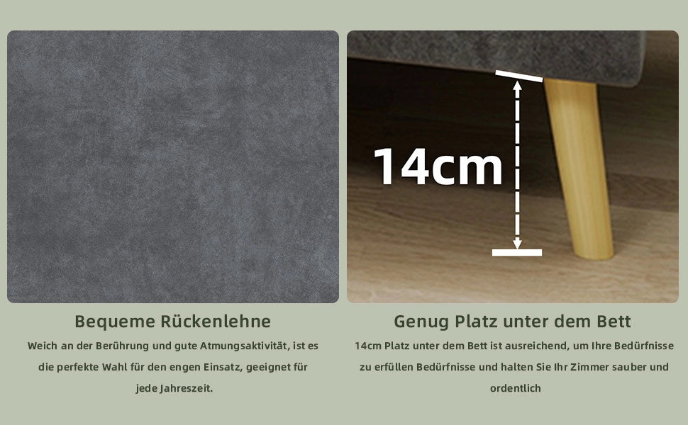 Letto Contenitore 140x200 ¨C Xylo ¨C Grigio, Velluto