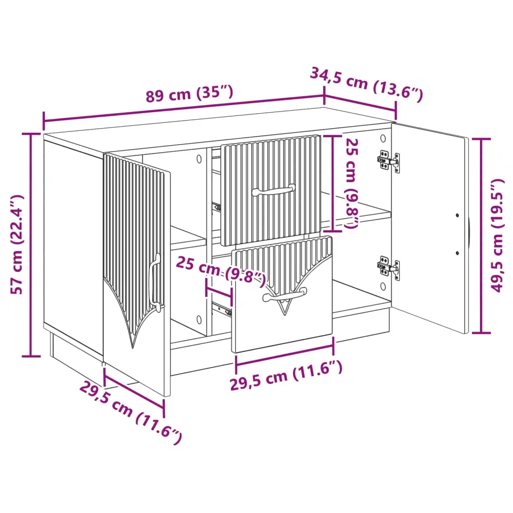 Credenza | Madia | Buffet da pranzo | Armadio da pranzo Grigio Sonoma 89 x 34,5 x 57 cm Legno ingegnerizzato