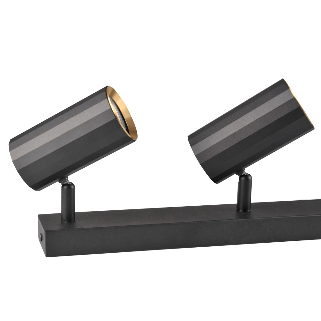 Plafoniera/Applique 3 faretti nero-oro GU10 Nicea Polux