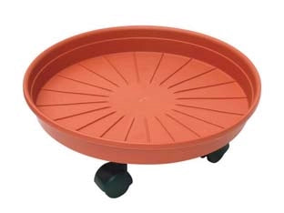 SOTTOVASO TONDO CON RUOTE MARGHERITA- - ø cm.45x7h. - 3 pezzi ICS
