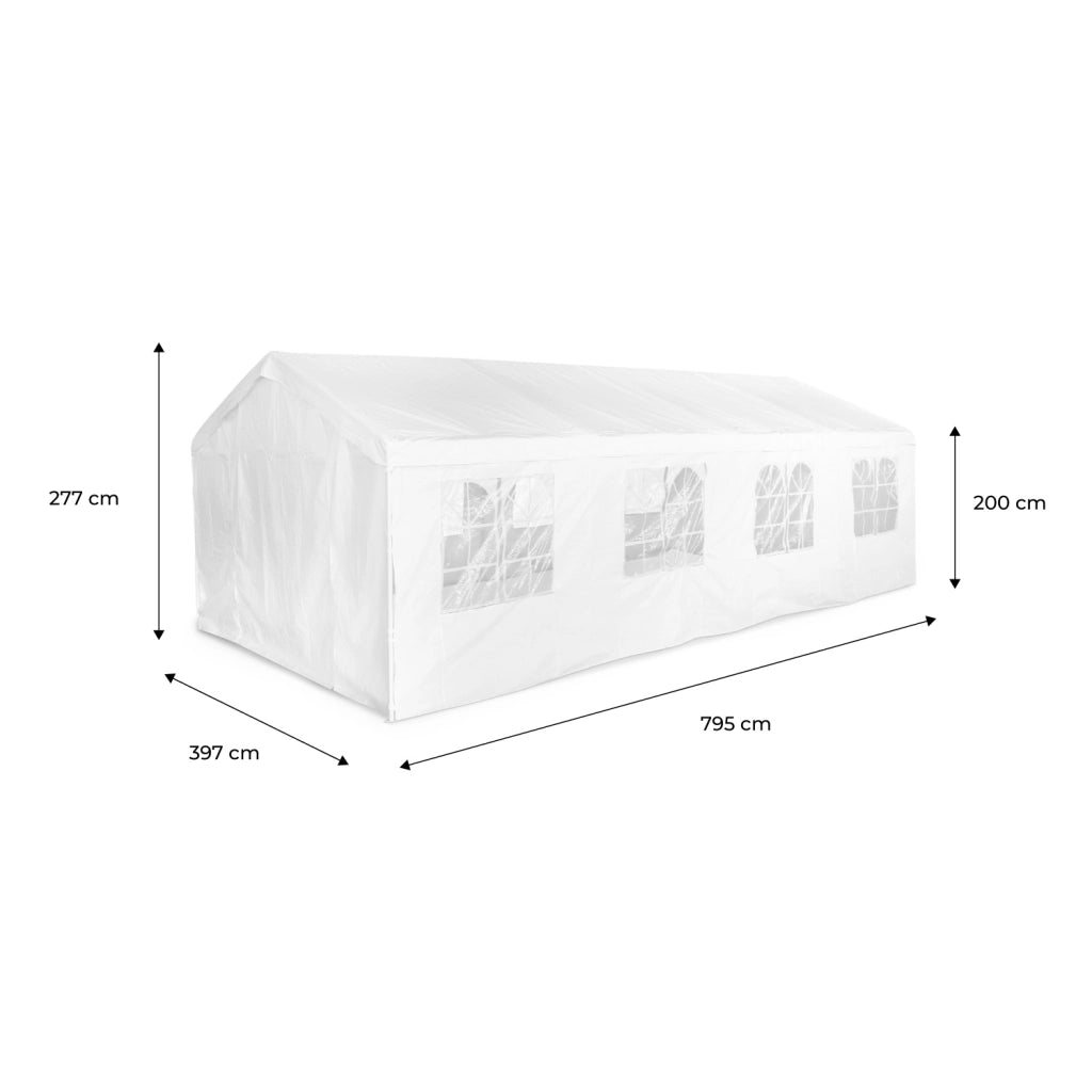 Tendone per festei, 4x8m, bianco, bianco