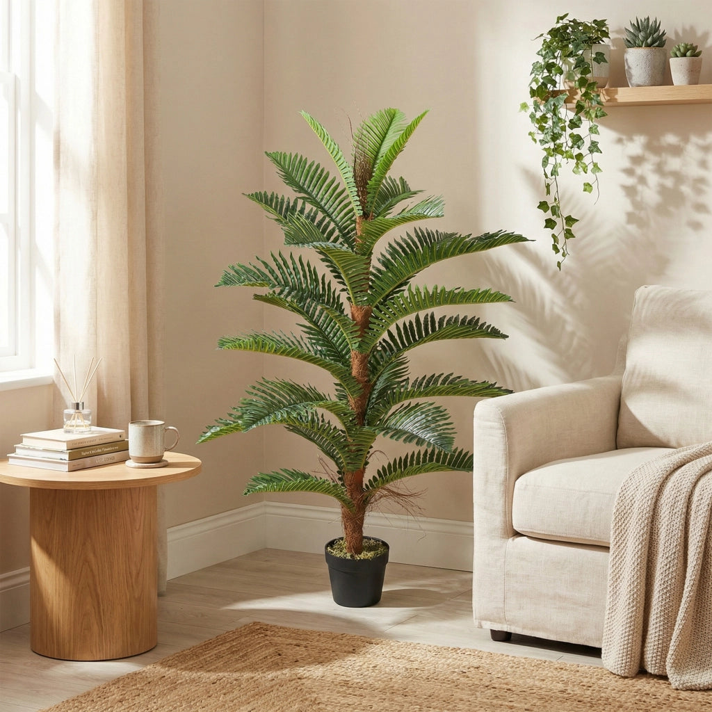 Palma Artificiale Decorativa ¨C Xylo ¨C 120 cm 24 Foglie Verde con Vaso
