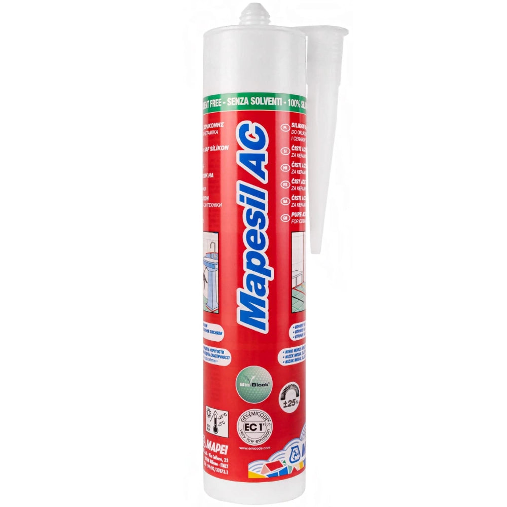 Mapei mapesil ac silicone acetico elastico resistente alla muffa 310 ml 6 pezzi *** colore- sabbia vulcanica - 149, c...