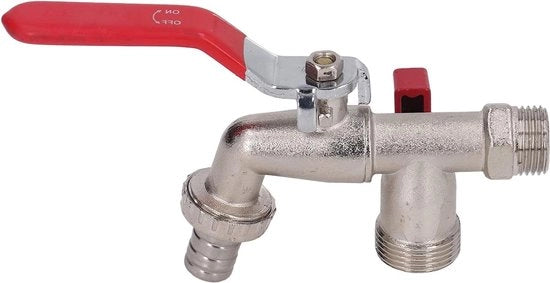 Doppia Vara di Scarico Zanzara per Giardino - Bocchetta per Esterno con Valvola a Sfera 3/4 pol Ingresso 1/2 pol 3/4 pol Uscita Zanzara per Acqua