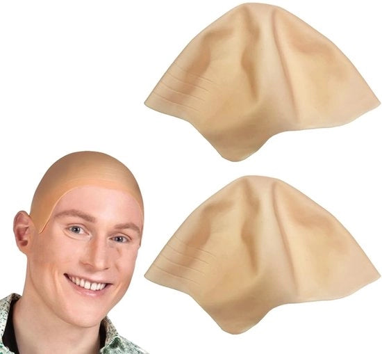 Capelli Falsi a Bambola - 2 Pezzi - Alta Qualità Latice Elastico - Accessori di Costume - Capo Realistico e Comodo - Capello Falsi con Pelle Finta