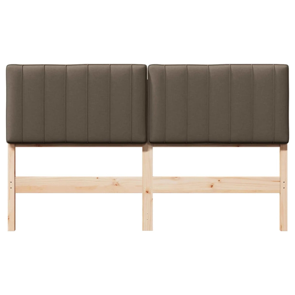 Testiera imbottita Marrone e taupe 160 cm Pino massello 880171