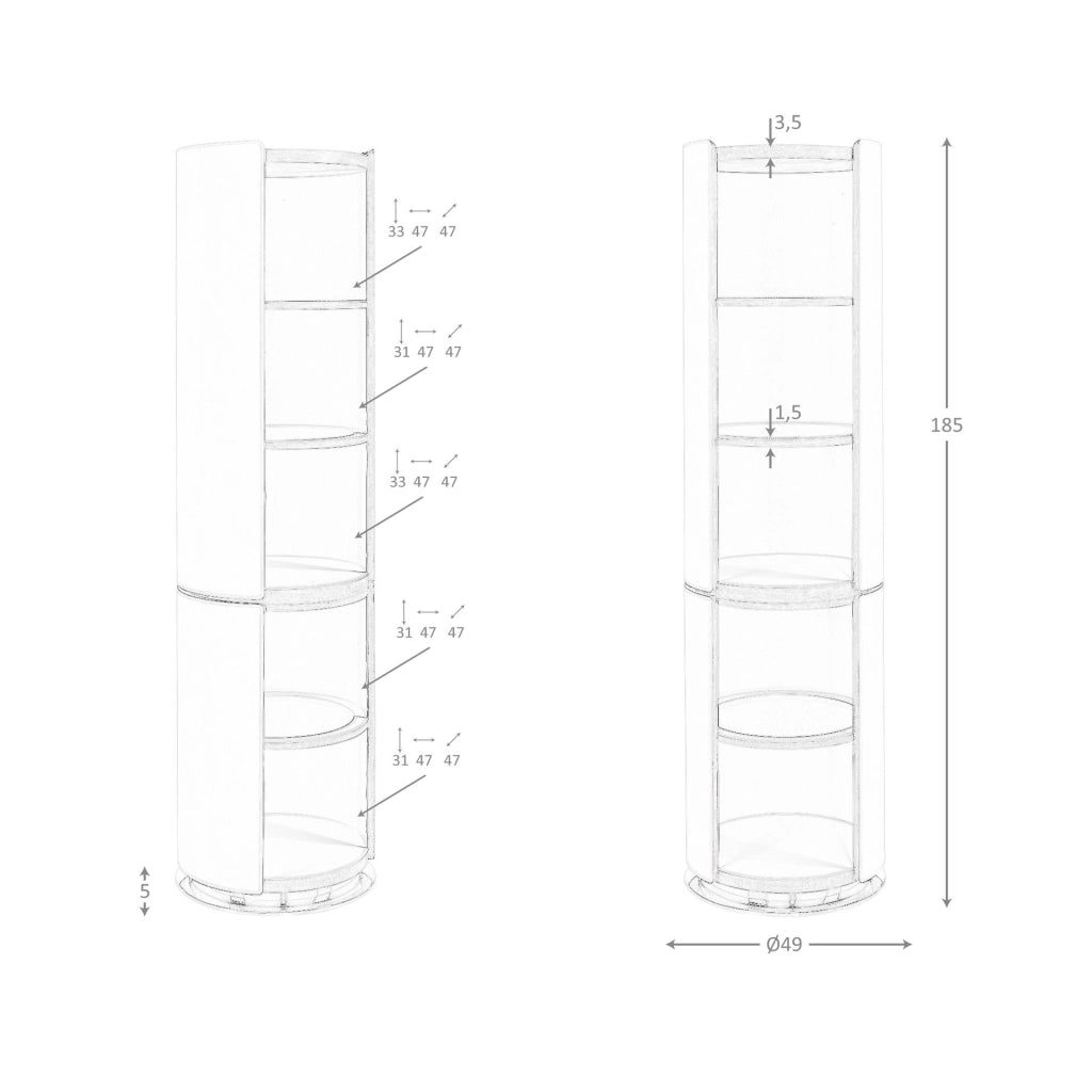 Scaffale noce e similpelle visone