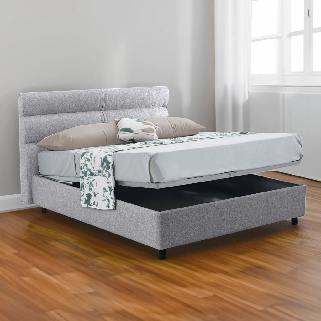 Letto Matrimoniale Bedero, Letto Matrimoniale Materasso Incluso Made in Italy, Grigio