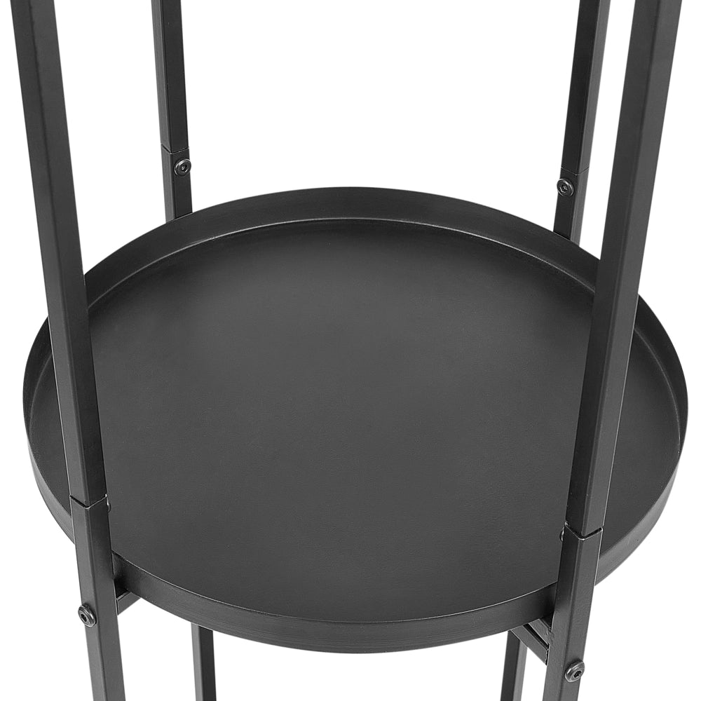 Supporto fioriere per piante rotondo in metallo nero 35 x 160 cm interno esterno
