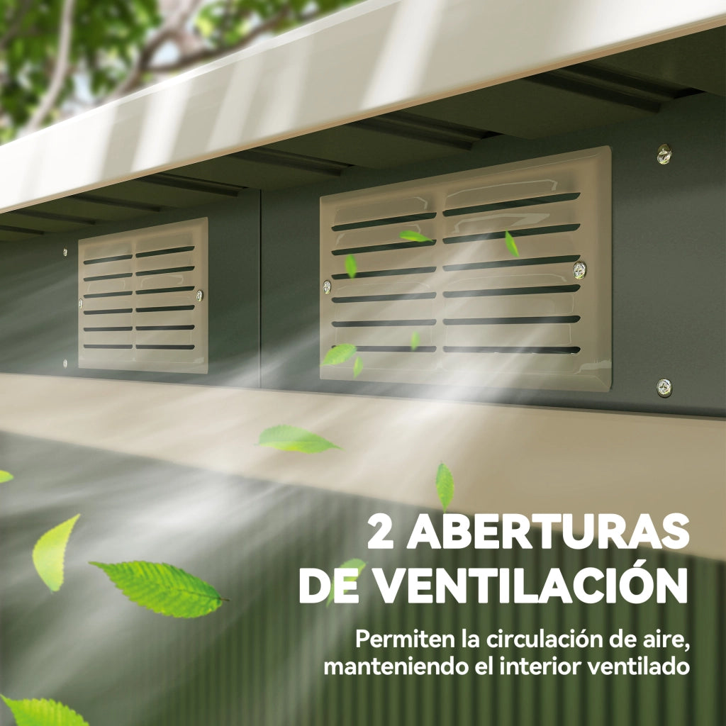 Casetta Giardino 280x130x172 cm Verde ¨C zephmum ¨C Legno con Porte Scorrevoli
