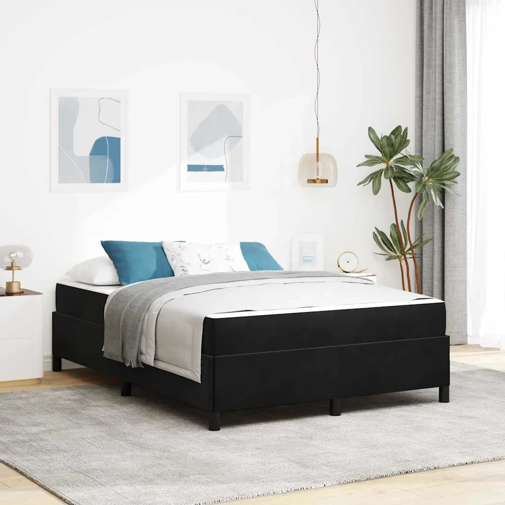 Struttura del letto con materasso-Giroletto Nero 140 x 200 cm Tessuto 903354