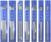 Set di Aghi per Calze e Guanti 35 pezzi - 20 cm Aghi a Doppia Punta - Acciaio Inossidabile - 2 mm a 5 mm - Leggeri e Lisci - Ideali per Calze e Guanti - Set di Aghi per Riparazione