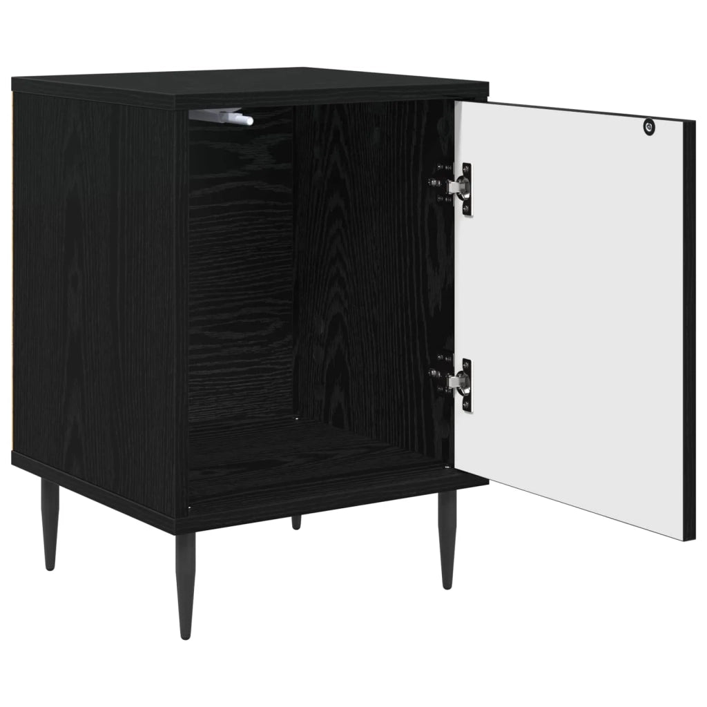 Armadio da Notte WIJHE 2 pz Rovere Nero 36 x 33 x 51 cm 8007240