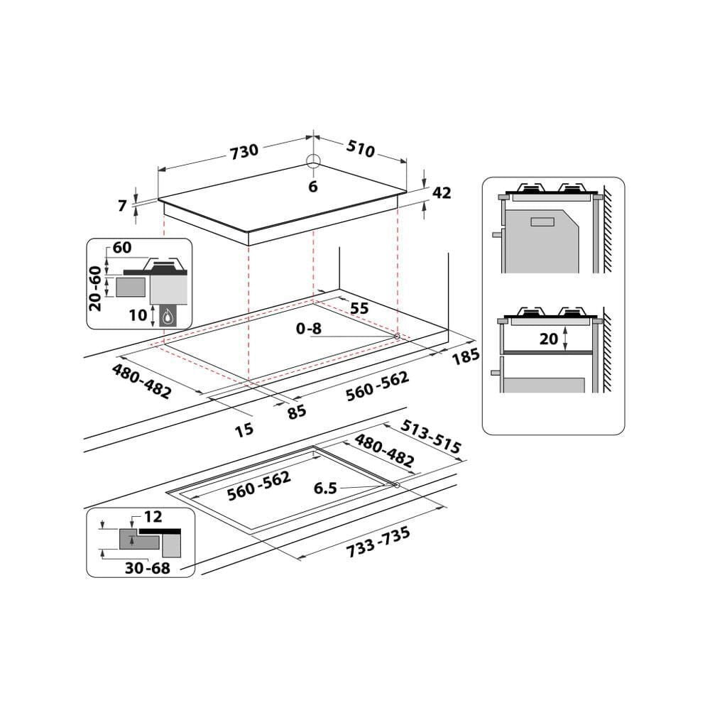 Whirlpool Piano cottura a gas - GOA 7523/NB1