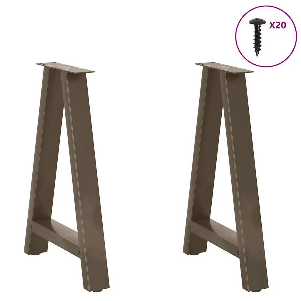 Gambe per tavolo da pranzo a forma di A 2 pz 60x(72-73) cm in acciaio 4012851