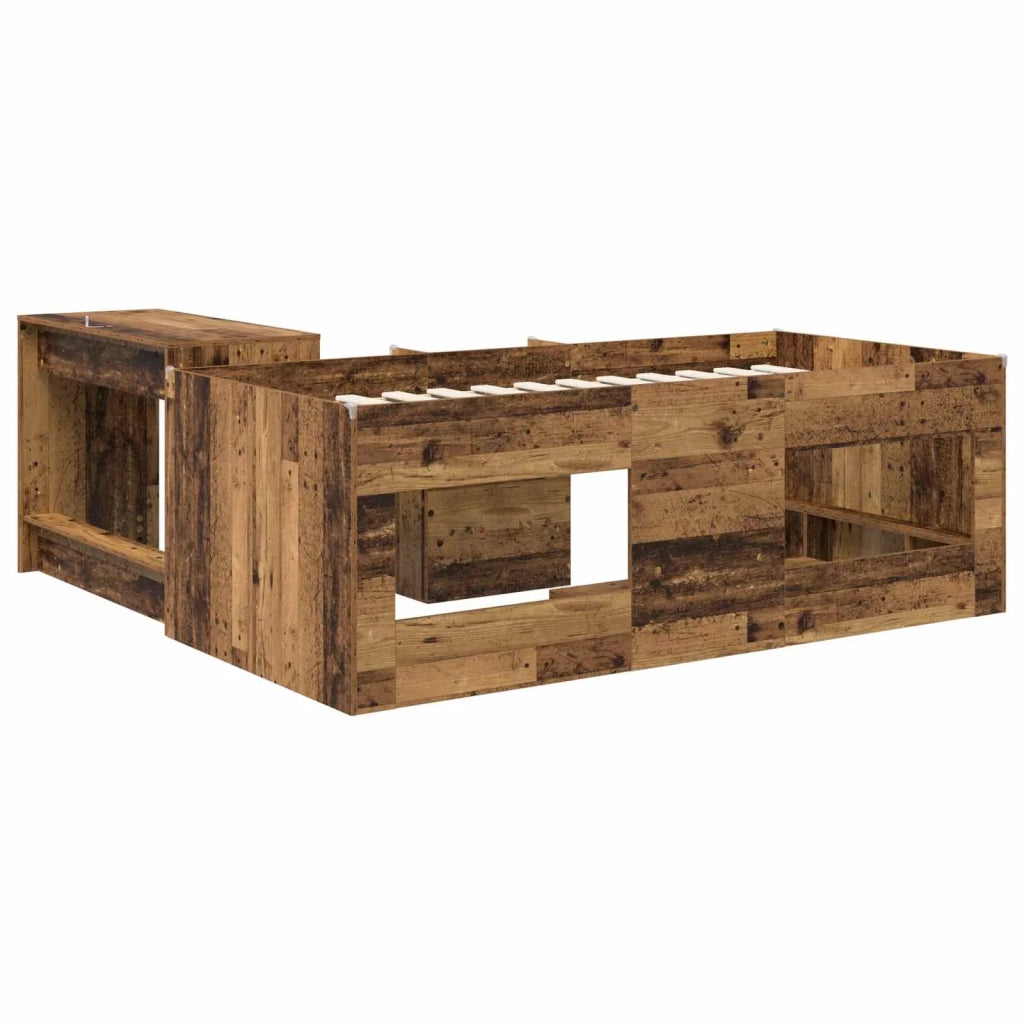 Letto alto per bambini con scrivania 2 pz Legno antico 3423444