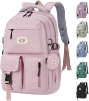Rucksack per Donna con Tasca per Laptop 15,6", Impermeabile, Leggero, 25L Borsa con Molti Facciali, Borsa per Monete Removibile & Cinture Regolabili per Scuola, Università, Giornaliero