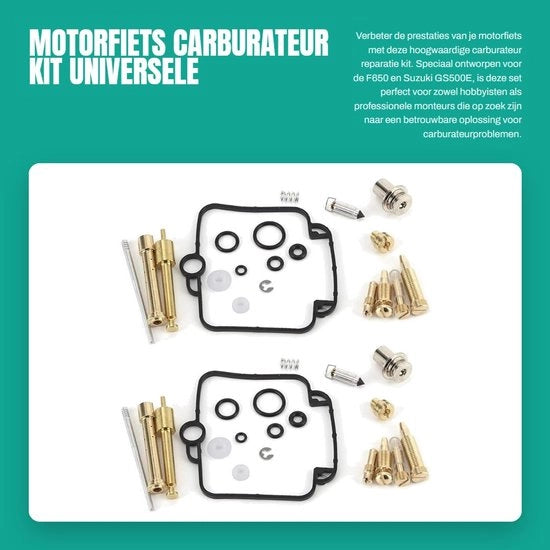 Set di riparazione carburatore 2 set - Set di sincronizzazione carburatore - Attrezzatura di regolazione carburatore - Adatto per F650/GS500E - 42 pezzi accessori - Set di riparazione carburatore
