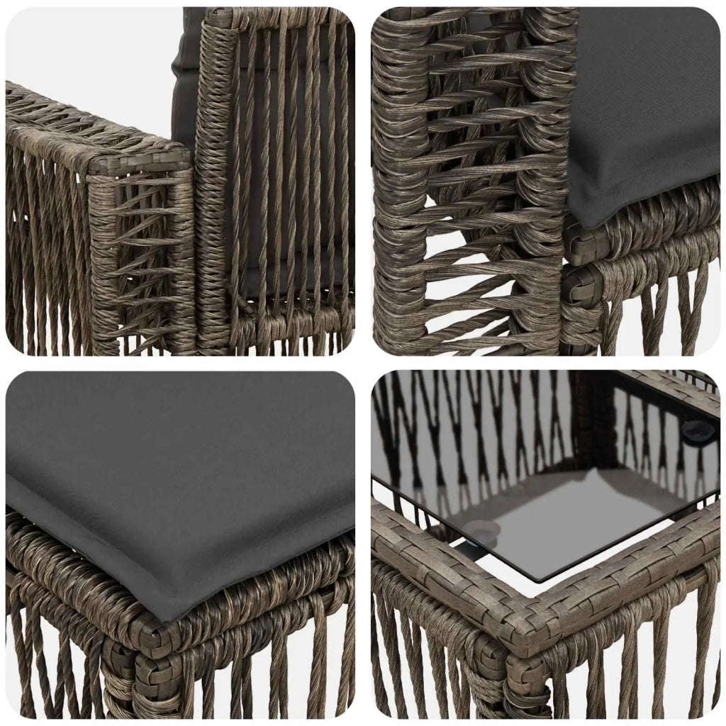 Set Divano da Giardino 13 pz Grigio e Grigio Scuro polyrattan 3435077