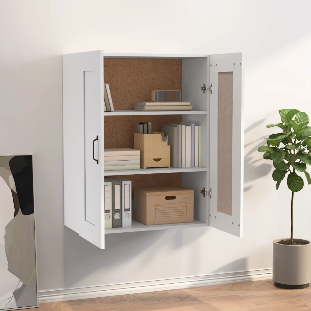 Armadietto Pensile a Parete Bianco 69,5x32,5x90 cm CFW5083115