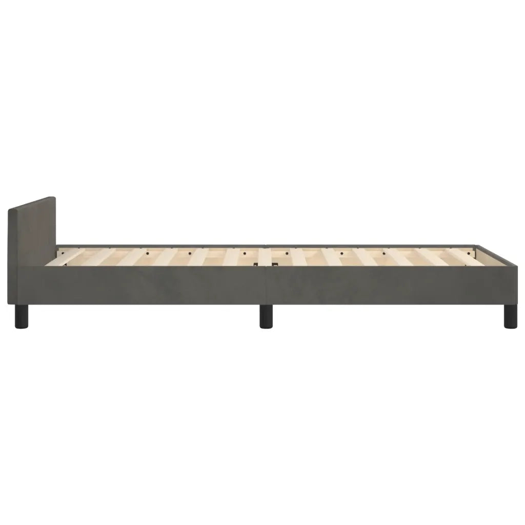 Letto singolo | Letto per adulti | Giroletto senza Materasso Grigio Scuro 80x200 cm Velluto