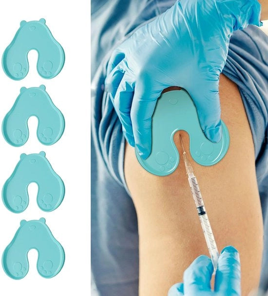 Set di Bloccaggi Iniettivi da 4 - Bloccaggi Medici Riciclabili - Riduzione dell'Ansia - Aiuto per Iniezioni Preciso - Progettazione Ergonomica - Disegno di Alta Resistenza