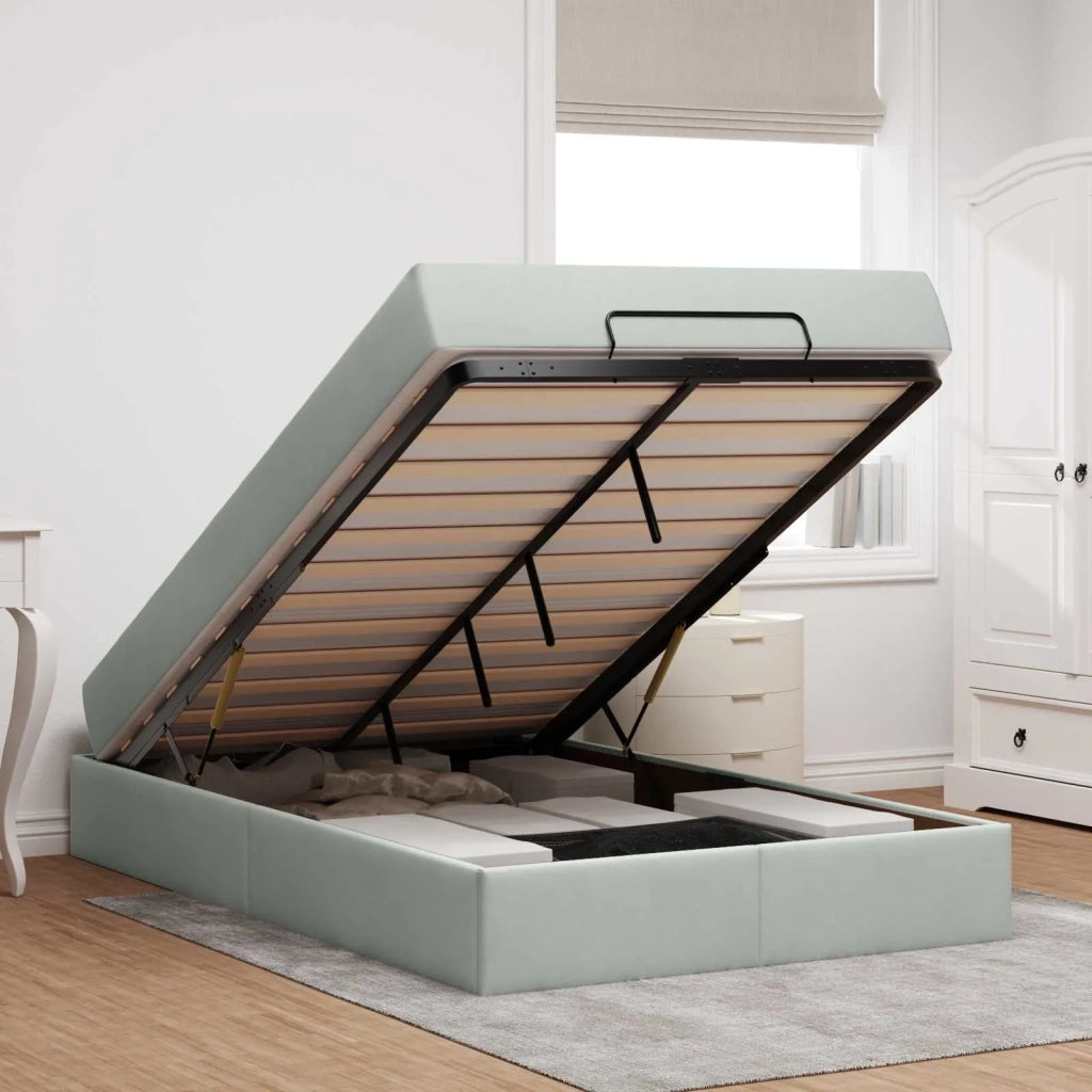 Struttura letto con materasso 2 pcs Grigio chiaro Velluto 3399552