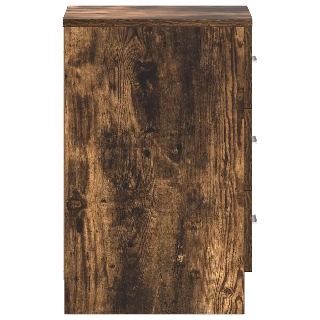 Comodini 2 pz-Set di 2 Tavolino da notte Rovere Fumo 38x35x56 cm in Legno Multistrato